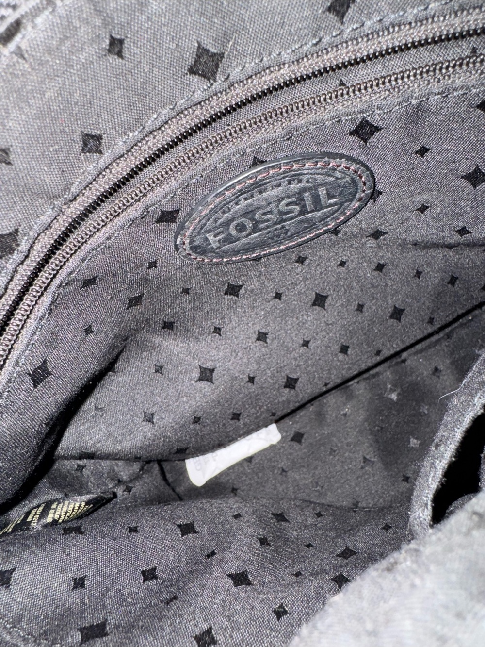 Fossil Black Leather Crossbody with Silver Hardware - Picture 5 of 5